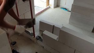 55. Перегородки с/у из газоблок в частном доме...