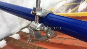 Строительный хомут 48.3 х 48.3 на трубах диаметров 42 и 40 мм