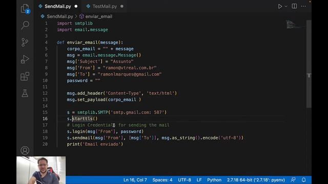 Como enviar e-mail em python utilizando o GMail смотреть онлайн