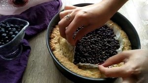 очень вкусный заливной пирог с черникой