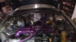 Working on fitting a big turbo into my subaru outback