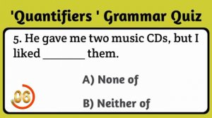 English Quantifiers quiz | Quantifiers Grammar quiz or test.#ladla_education