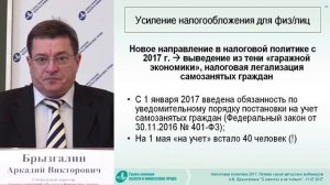 Фрагмент вебинара А.В. Брызгалина «Налоговая политика в 2017 г.»