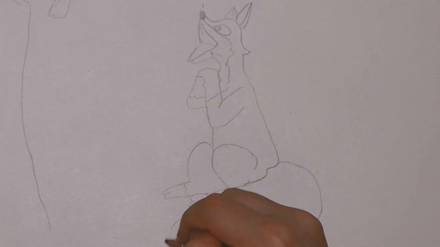 Нарисовать детский рисунок к басне лиса и ворона