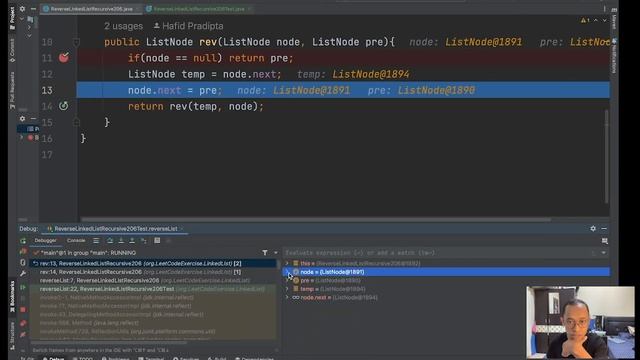 Leet Code 206 || Reversed Linked List || Debug || Java смотреть онлайн