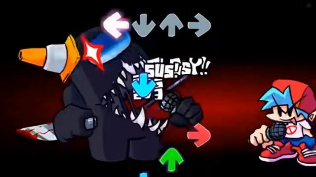 Прохождение FNF Мода Among us Чёрный импостер