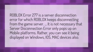 What is error code 277 Roblox?