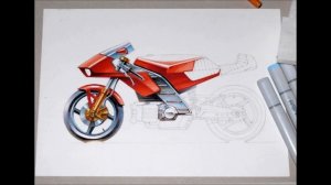 Drawing Motorcycle with Copic markers.