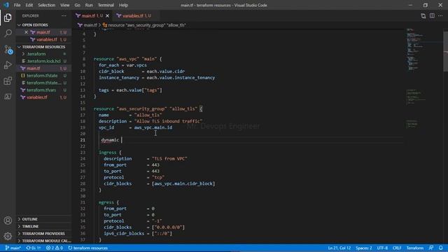 Terraform dynamic block & for_each & map of object  in 10 minutes | HandsOn Lab - 11 |