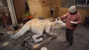 Изготовление скульптуры  барса из арт бетона. мастер класс  ускоренное видио.изготовление скульптур