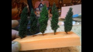 как я делаю туи для макета и диорамы