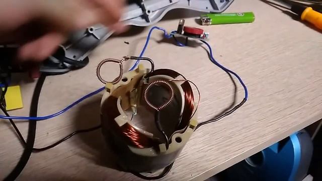 Ремонт электродвигателя дрели-миксера Зубр МР-1400-2. смотреть онлайн