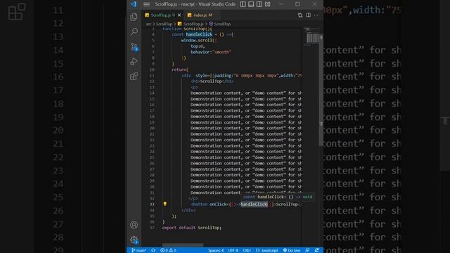 Button Click Scroll Top in React js смотреть онлайн