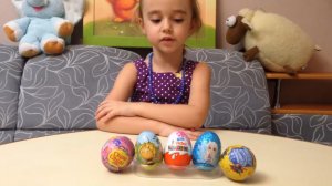 Видео для детей. Распаковка яиц с сюрпризами Kinder Surprise toys