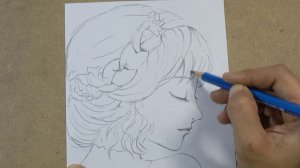 How to draw a girl with beautiful hair style | Hihi Pencil