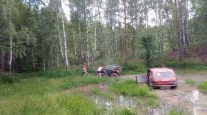 Самодельный квадроцикл. Проверяем лебёдку.