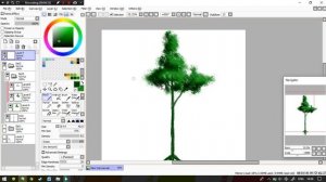 Drawing Simple Tree Using Brush Texture in Paint Tool SAI