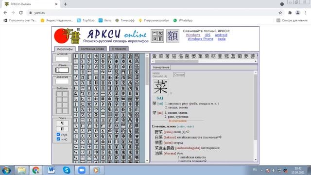Как пользоваться словарём японского языка ЯРКСИ