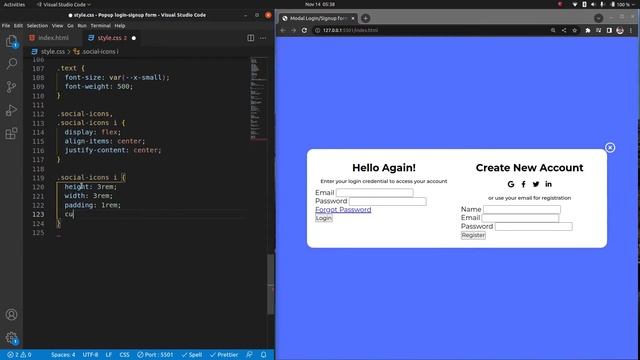 How to make Modal Login  Signup Form using HTML CSS and JavaScript | Popup Form | upCoding