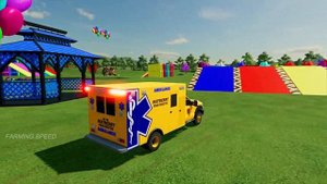 TRANSPORTING POLICE CARS, BMW, VOLKSWAGEN, FIRE TRUCK, AMBULANCE WITH TRUCKS - Farming Simulator 22