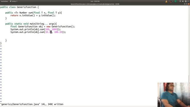 Java Live Code : Create a generics function to calculate sum of two numbers (wrapper classes)