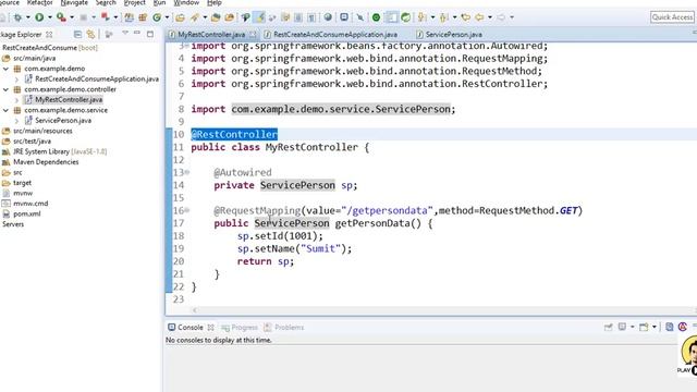 Create & Consume Rest Service using Spring Boot смотреть онлайн