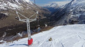 Спуск с горы Чегет, со станции Чегет-2. Кабардино-Балкария