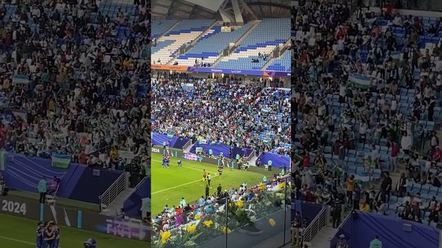 Uzbekistan fans react after goal by Turgunboev in Australia vs Uzbekistan 2023 Asian Cup 23 JAN 202