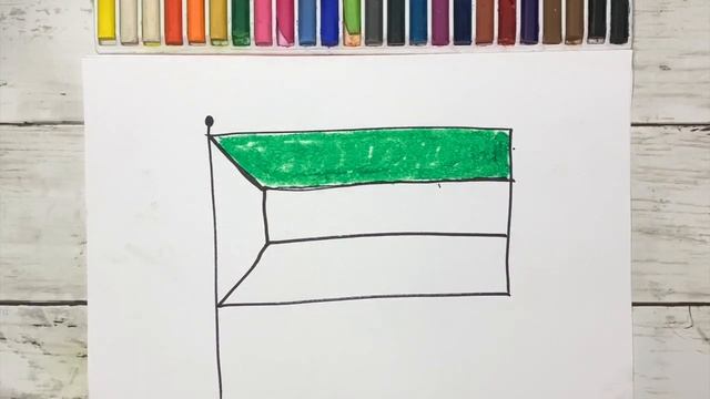 Как нарисовать флаг Кувейта|Рисование для детей смотреть онлайн