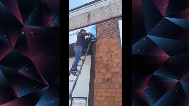 Монтаж вывески (полноцветная печать на ПВХ)