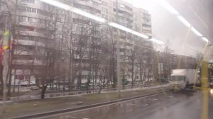 По Загорьевской и Бирюлевской улицам - мартовским днем едем на автобусе М88 в Восточном Бирюлево