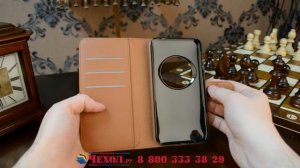 Чехол-книжка из кожи с визитницей для ASUS ZenFone Zoom ZX551ML / ZX550ML коричневый