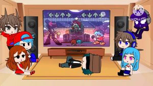 Fnf react to Vs Imposter but Human V2 Cancelled build mod part 1! (Gacha club)