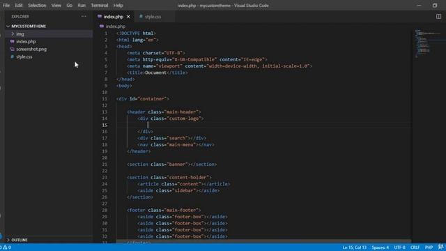 009 Adding Custom Logo to Our Theme - Wordpress Theme Development Course With PHP And Bootstrap