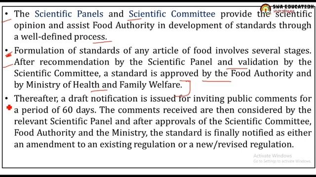 FSSAI: FSO : Scientific Panel : Scientific Committee : Food Standardization
