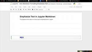Video 5: Introduction Markdown Formatting- emphasize text