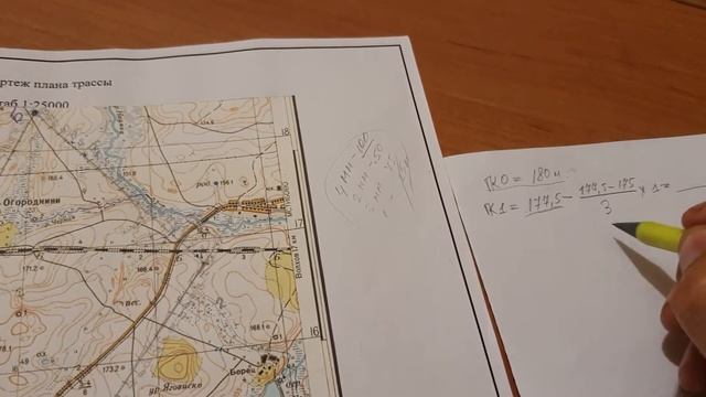 Определение отметок методом интерполяции