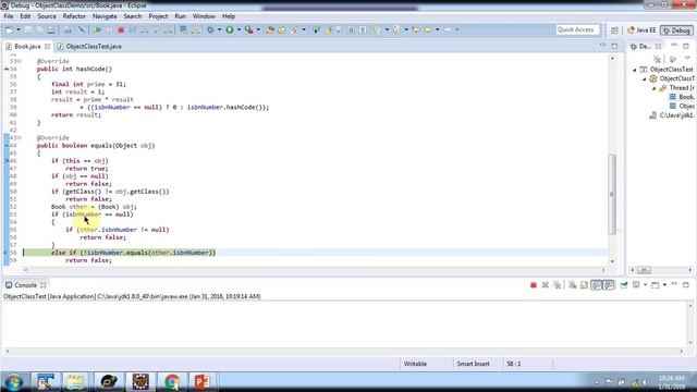 Java Object Class (equals method override -book) | Java Tutorial
