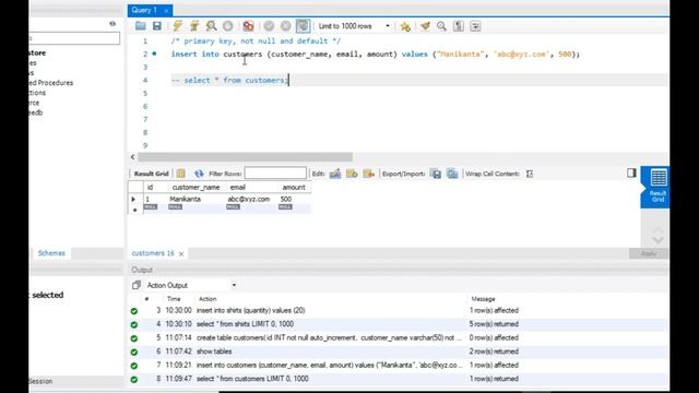 Testing the customer table | MySQL in Kannada #12