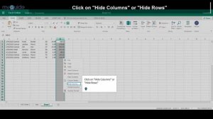 MyGuide: Hiding and unhiding rows and columns in Excel