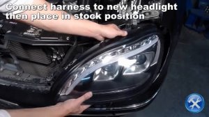 Установка передних фар в стиле w222 на Mercedes W220 от компании M Tuning com