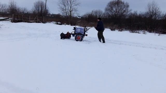 Снегозадержание на приусадебном участке мотоблоком НЕВА- МБ 2 смотреть онлайн