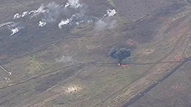 Кадры поражения вертолёта Ми-8 ВСУ на Запорожском направлении