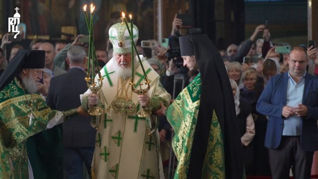 В праздник преп. Сергия и Германа Святейший Патриарх Кирилл совершил Литургию в Валаамском монастыр смотреть онлайн