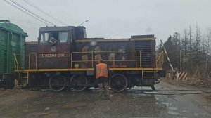 Поезд на промышленных путях. Переславль-Залесский (2022-04-11)