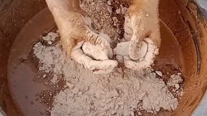 ASMR pure red dirt handmade dirt crumbling in water oddly satisfying sound of @Sadabaharvlog650
