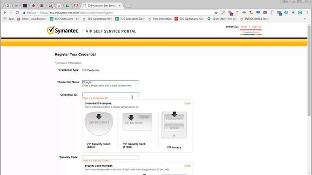 Reregister Symantec VIP Software Security token смотреть онлайн