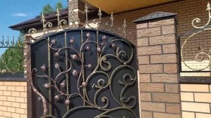 Кованые откатные ворота, калитка, забор, своими руками 3
