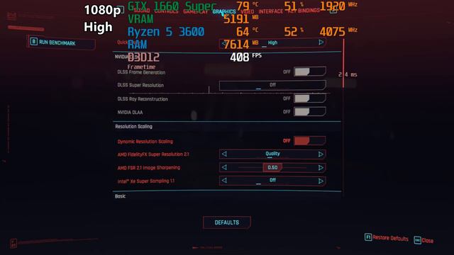 Cyberpunk 2077 Update 2.0 GTX 1660 Super All Settings FPS Test смотреть онлайн