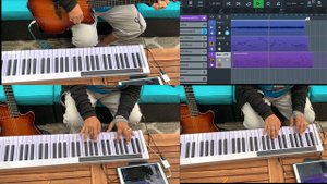 Godin Guitar & Vangoa Bluetooth Midi Keyboard Improv using Kaspar, Ravenscroft, & Cubasis 3 for iOS